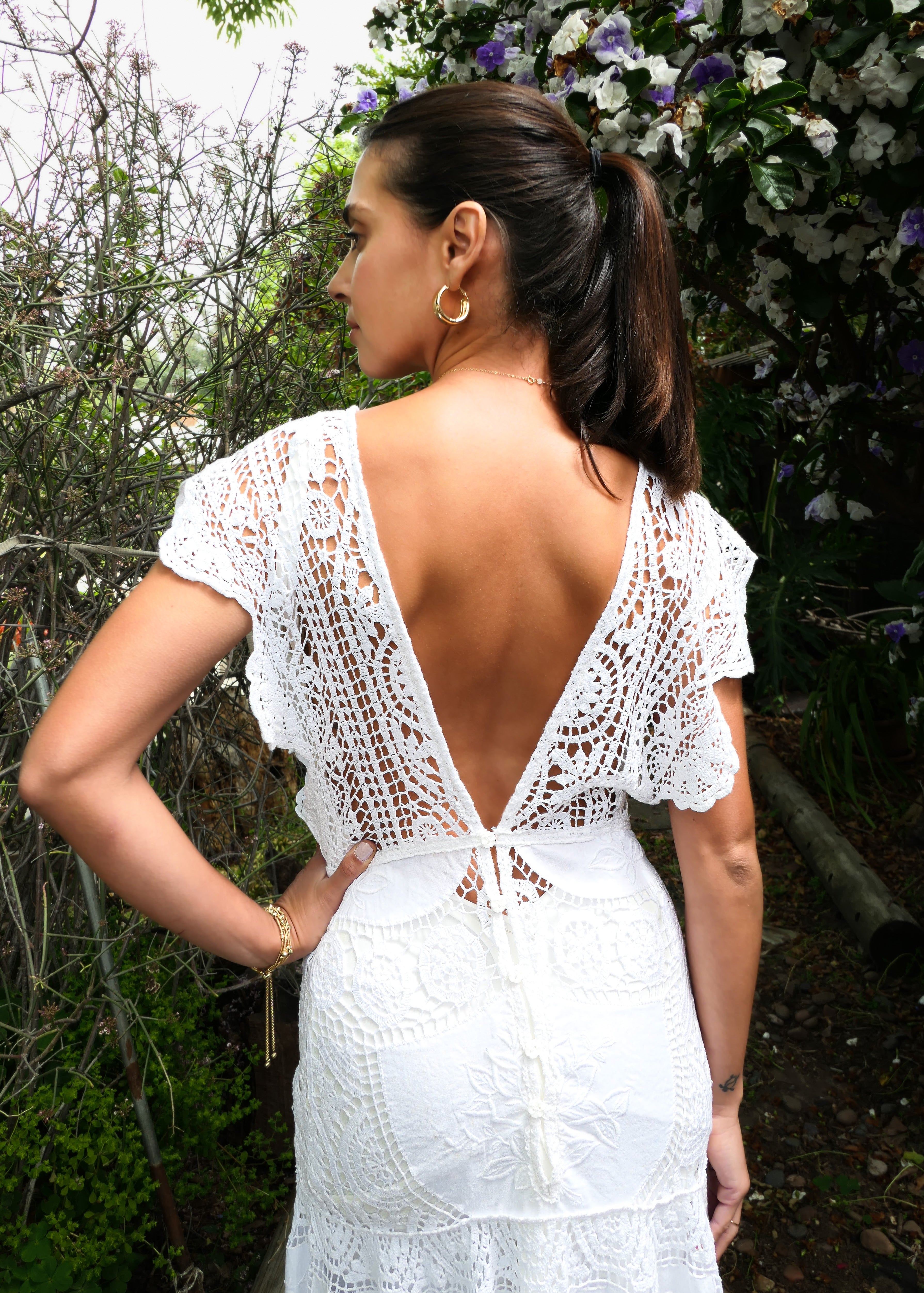 Crochet back maxi clearance dress