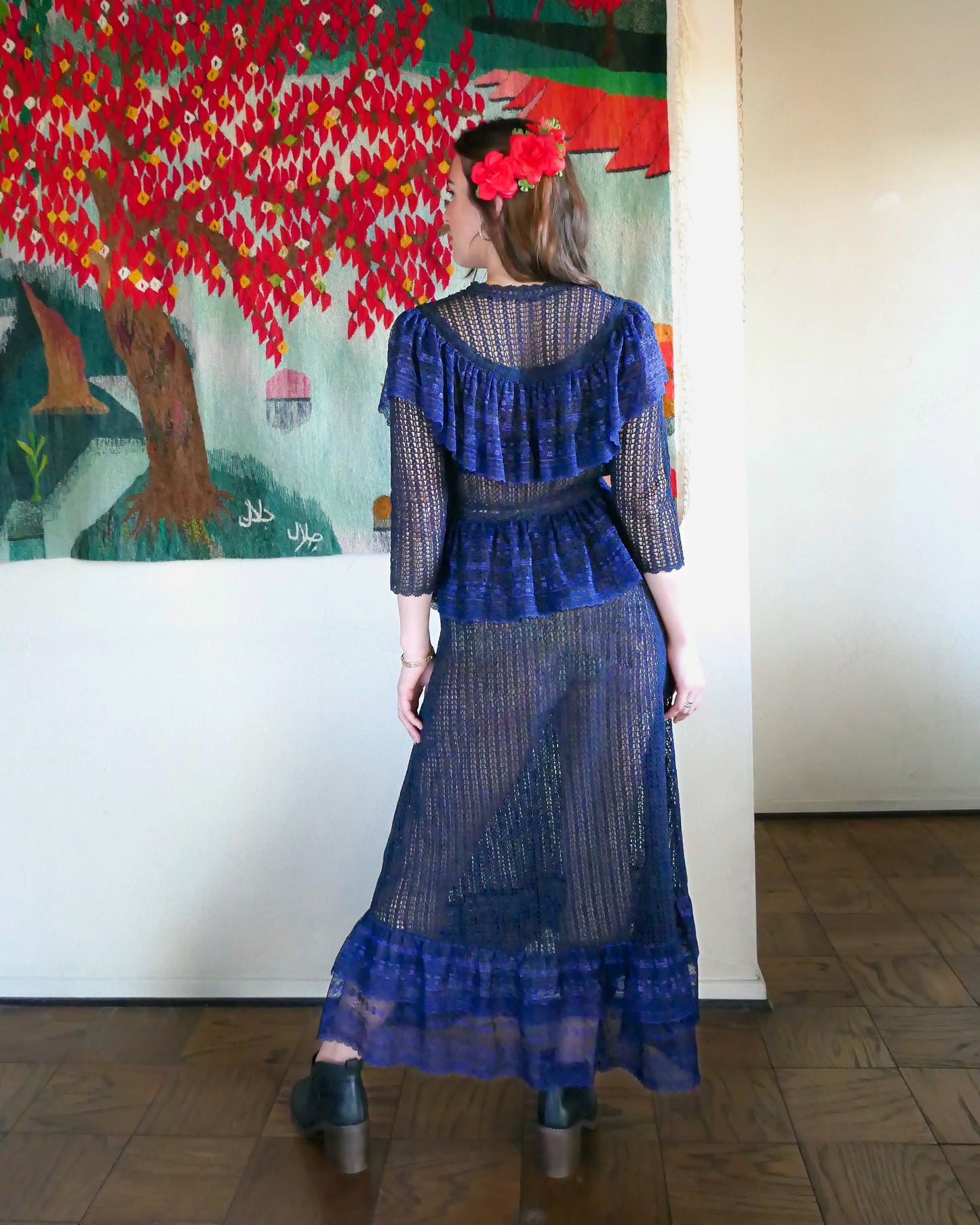 The Indigo Crochet and Lace Victorian Dress