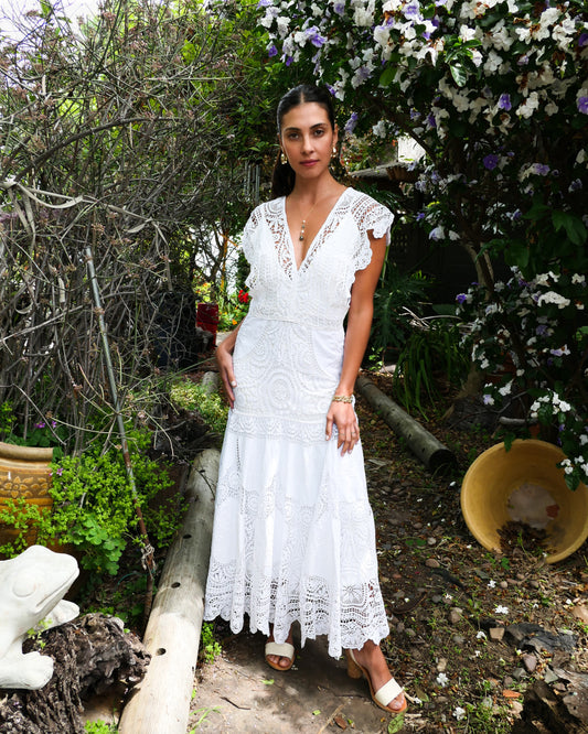 Bianca Lace Maxi Dress, Off White