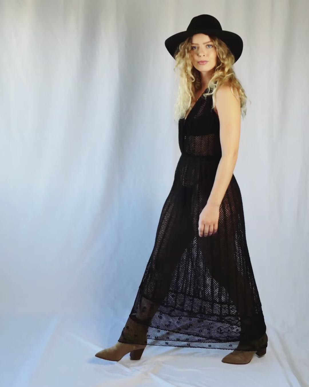 Black lace maxi dress clearance boho