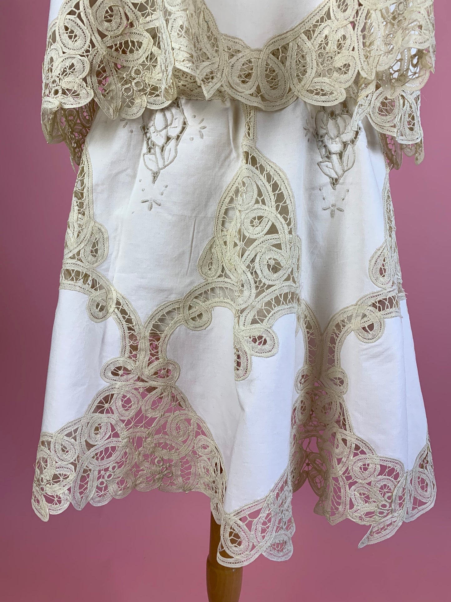 Battenberg Lace and Embroidery Cover-up, Cami & Skirt Set