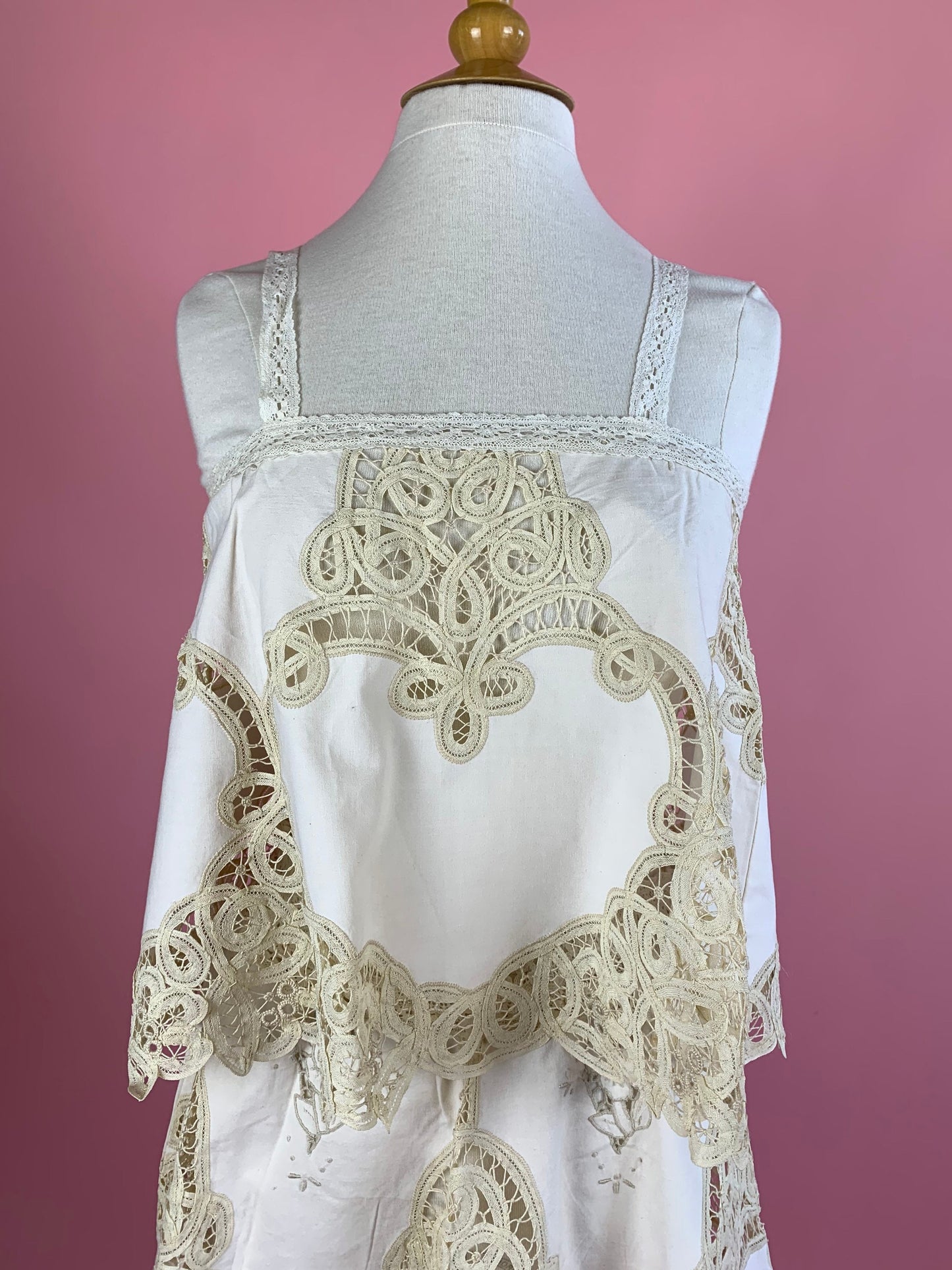 Battenberg Lace and Embroidery Cover-up, Cami & Skirt Set