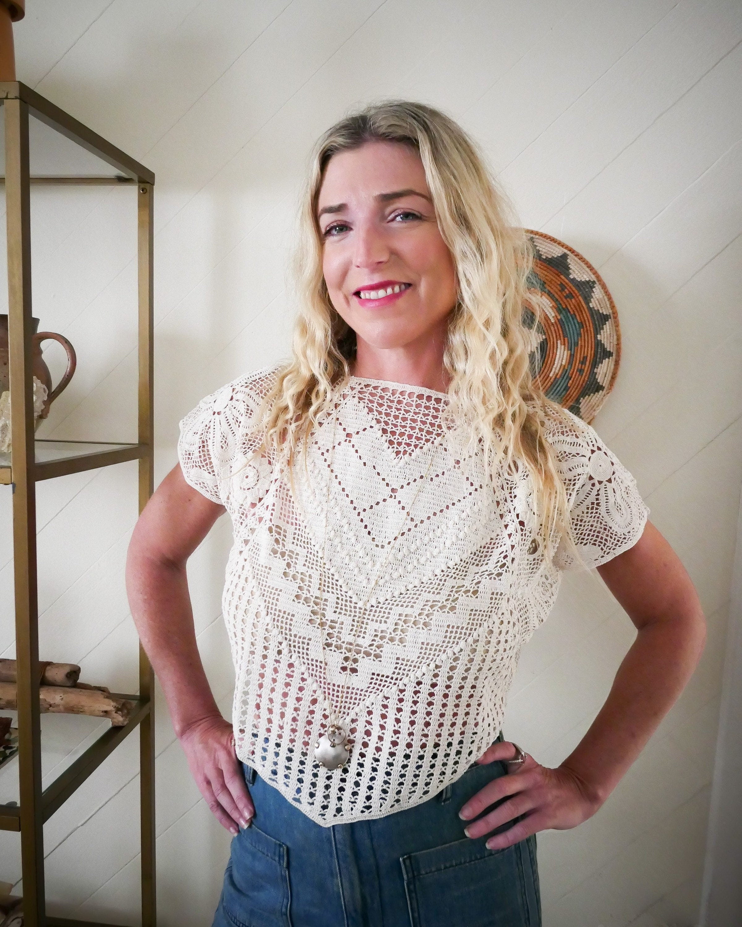 Vintage crochet sales top