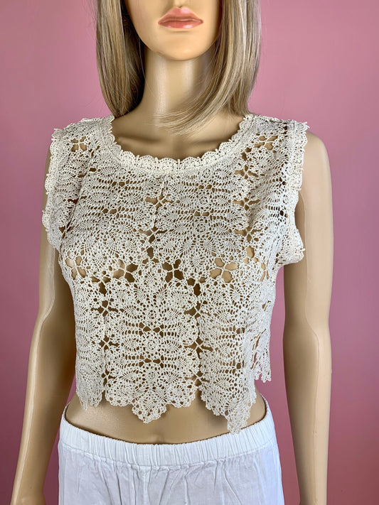 Vintage Doily Crop Tank Top